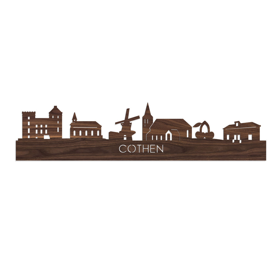 Skyline Cothen Noten houten cadeau decoratie relatiegeschenk van WoodWideCities