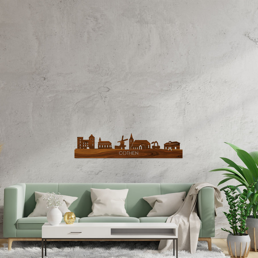 Skyline Cothen Palissander houten cadeau decoratie relatiegeschenk van WoodWideCities