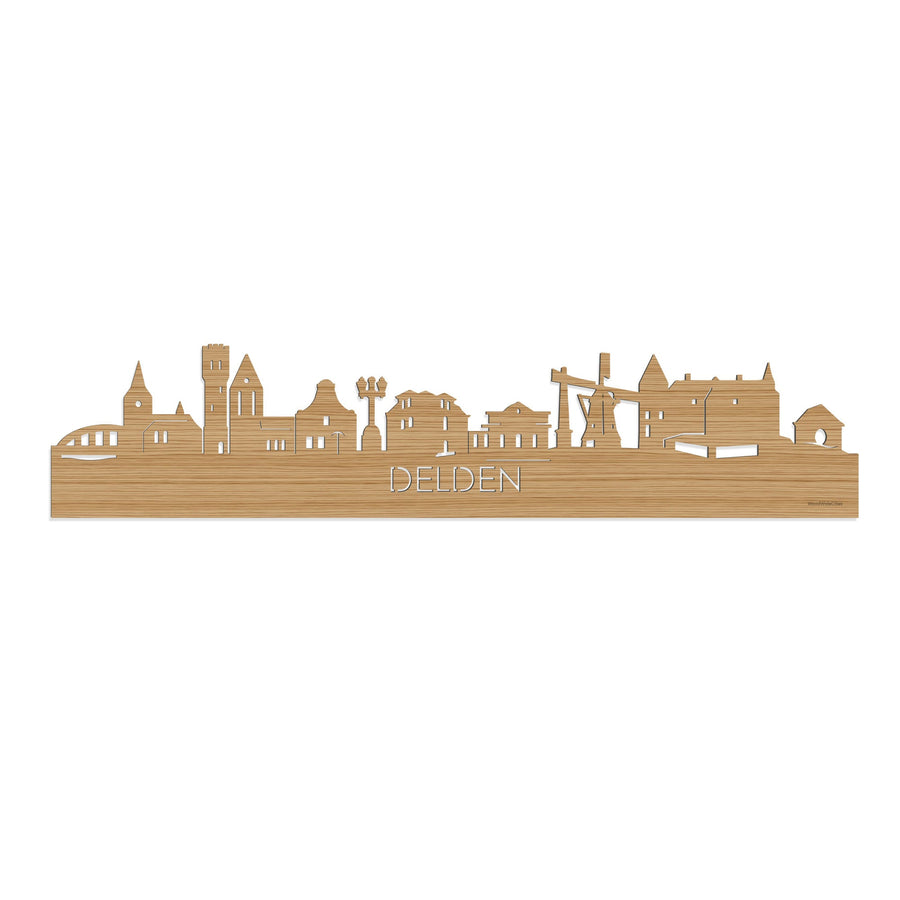 Skyline Delden Bamboe houten cadeau decoratie relatiegeschenk van WoodWideCities
