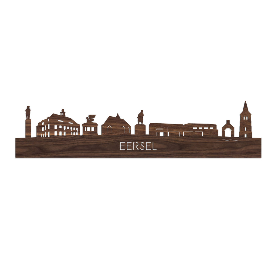 Skyline Eersel Noten houten cadeau decoratie relatiegeschenk van WoodWideCities