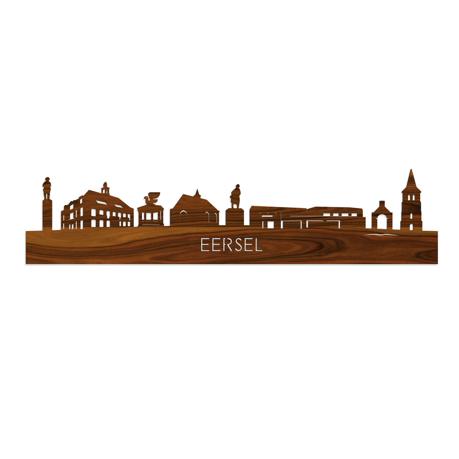 Skyline Eersel Palissander houten cadeau decoratie relatiegeschenk van WoodWideCities