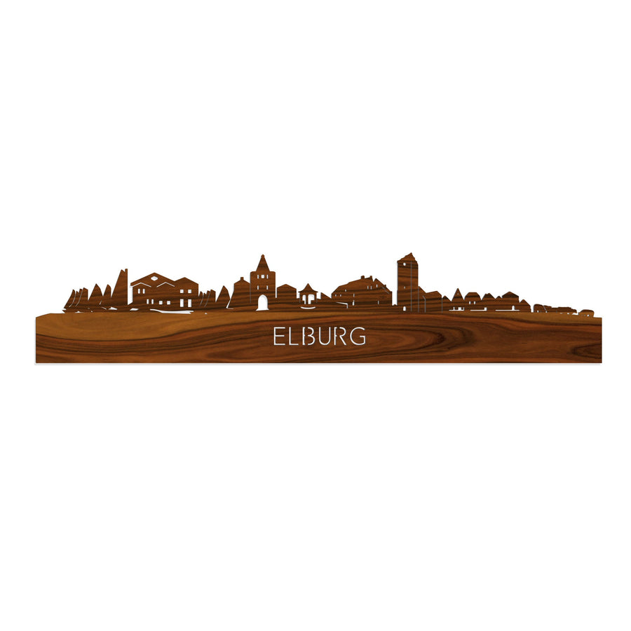 Skyline Elburg Palissander houten cadeau decoratie relatiegeschenk van WoodWideCities