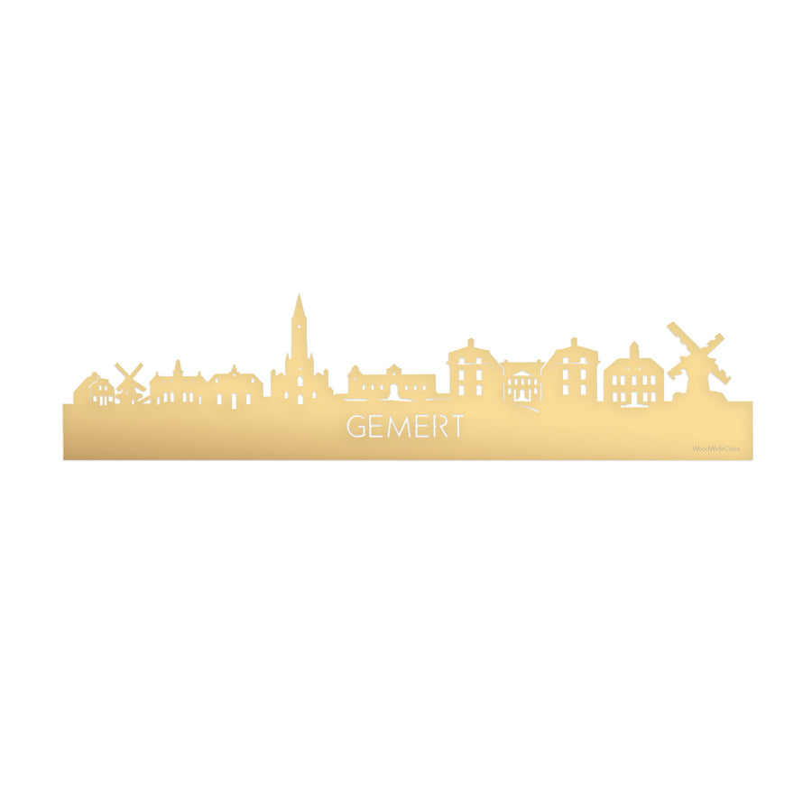 Skyline Gemert Metallic Goud gerecycled kunststof cadeau decoratie relatiegeschenk van WoodWideCities