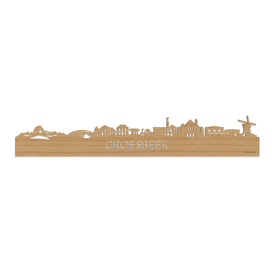 Skyline Groesbeek Bamboe houten cadeau decoratie relatiegeschenk van WoodWideCities