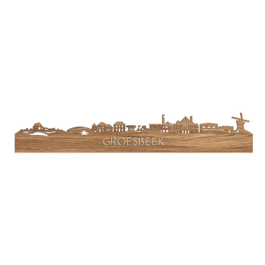 Skyline Groesbeek Eiken houten cadeau decoratie relatiegeschenk van WoodWideCities
