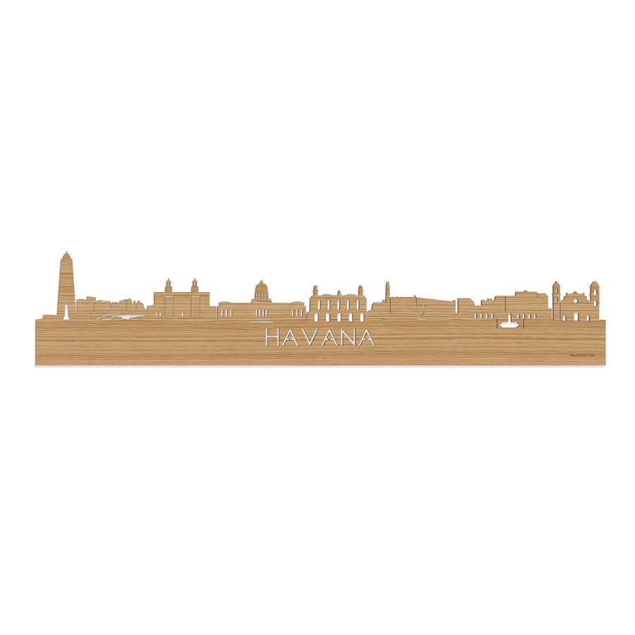 Skyline Havana Bamboe houten cadeau decoratie relatiegeschenk van WoodWideCities