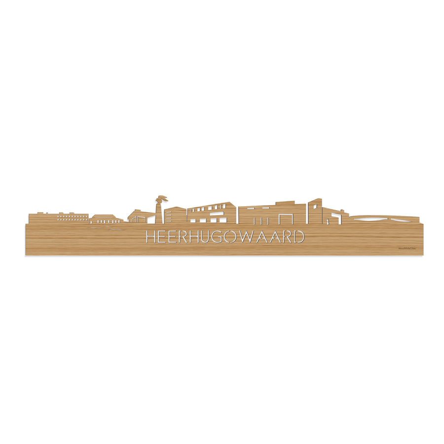 Skyline Heerhugowaard Bamboe houten cadeau decoratie relatiegeschenk van WoodWideCities