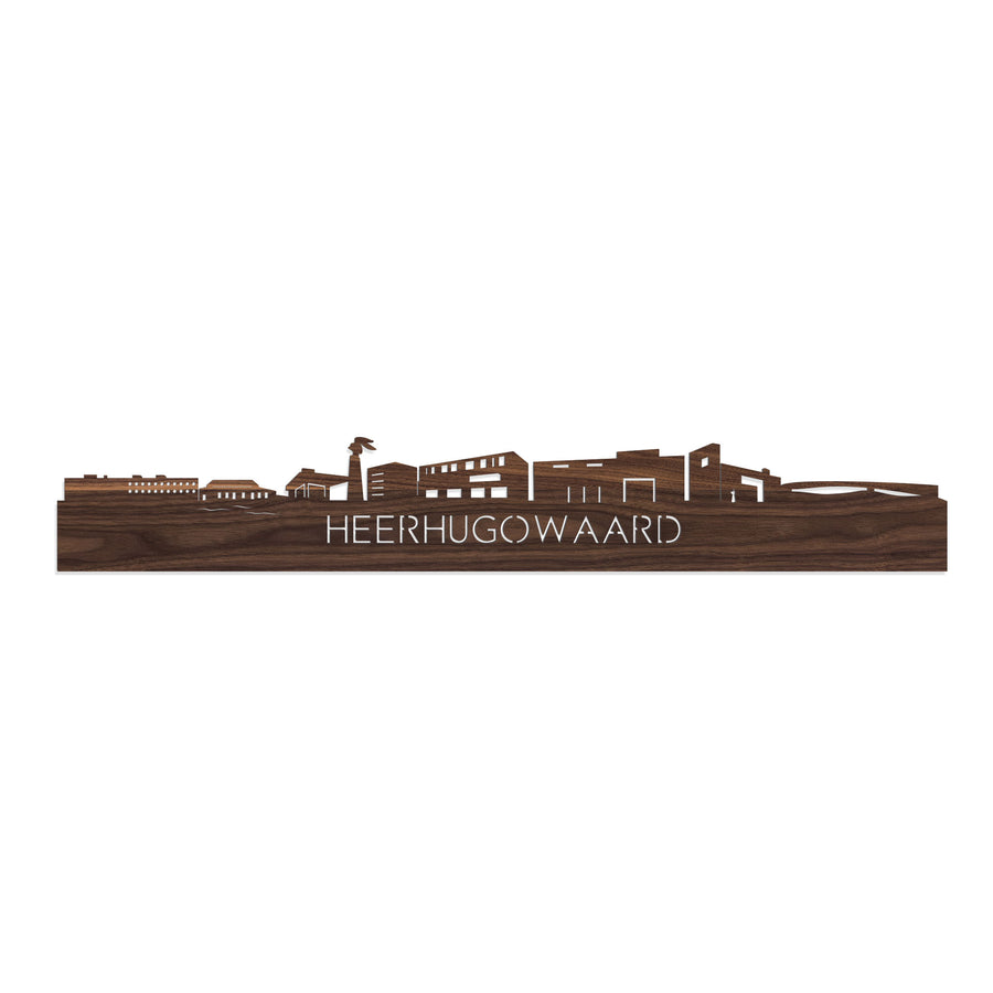 Skyline Heerhugowaard Noten houten cadeau decoratie relatiegeschenk van WoodWideCities