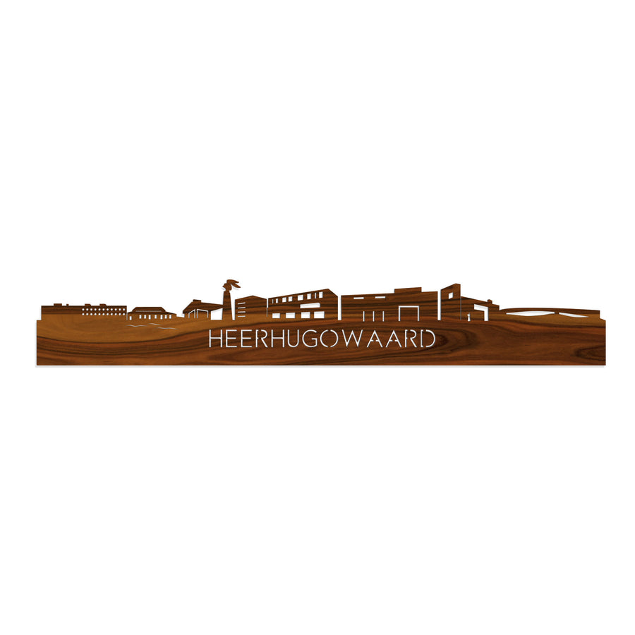 Skyline Heerhugowaard Palissander houten cadeau decoratie relatiegeschenk van WoodWideCities