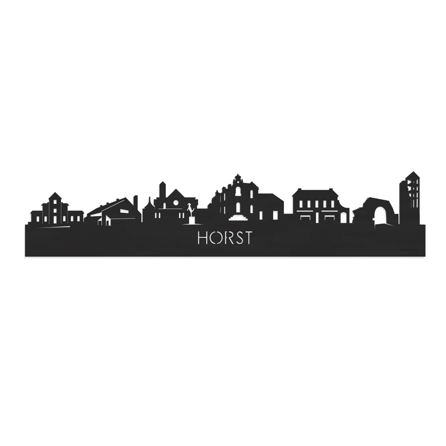 Skyline Horst Zwart houten cadeau decoratie relatiegeschenk van WoodWideCities