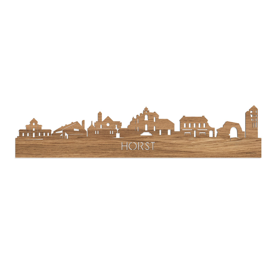 Skyline Horst Eiken houten cadeau decoratie relatiegeschenk van WoodWideCities