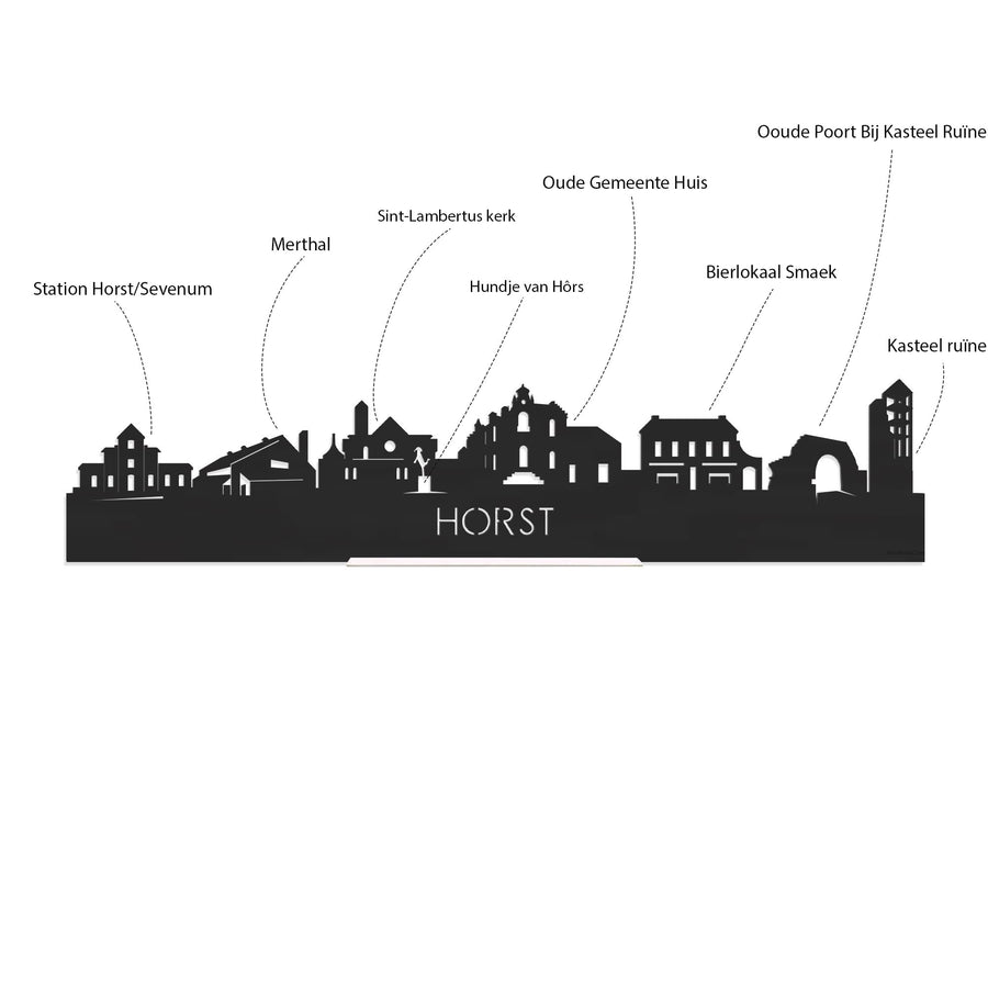 Skyline Horst Wit glanzend gerecycled kunststof cadeau decoratie relatiegeschenk van WoodWideCities