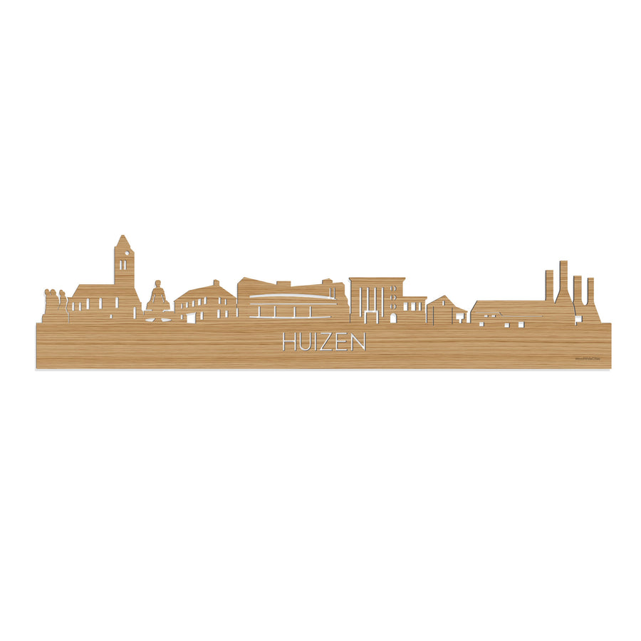 Skyline Huizen Bamboe houten cadeau decoratie relatiegeschenk van WoodWideCities