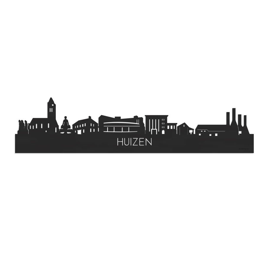 Skyline Huizen Zwart houten cadeau decoratie relatiegeschenk van WoodWideCities