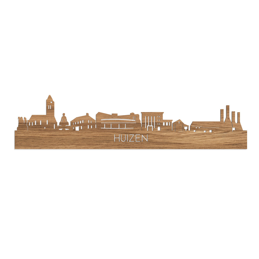 Skyline Huizen Eiken houten cadeau decoratie relatiegeschenk van WoodWideCities