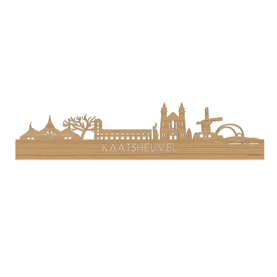 Skyline Kaatsheuvel Bamboe houten cadeau decoratie relatiegeschenk van WoodWideCities