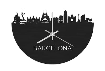 Skyline Clock Barcelona Black