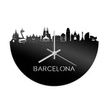 Skyline Klok Barcelona Zwart Glanzend