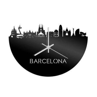 Skyline Clock Barcelona Black Glossy