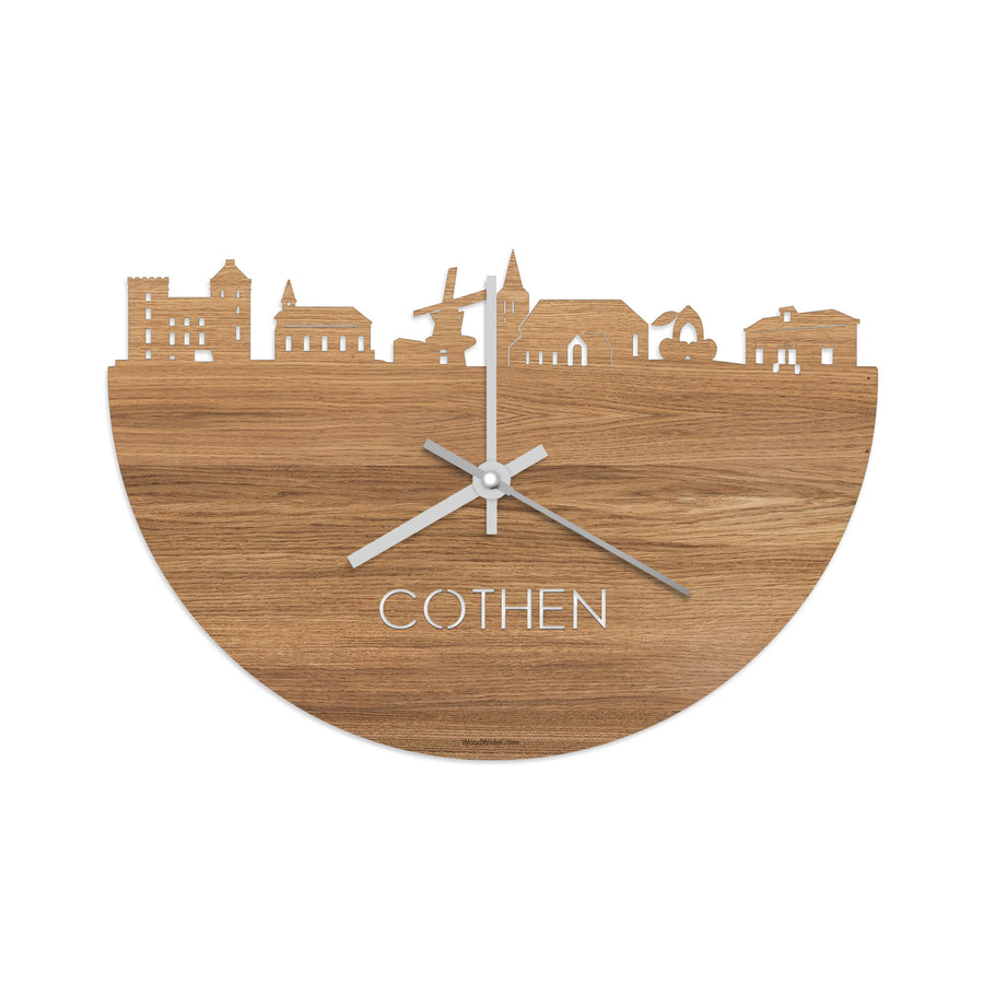 Skyline Klok Cothen Eiken houten cadeau decoratie relatiegeschenk van WoodWideCities