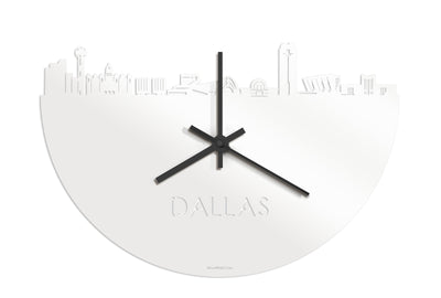 Skyline Clock Dallas White Glossy