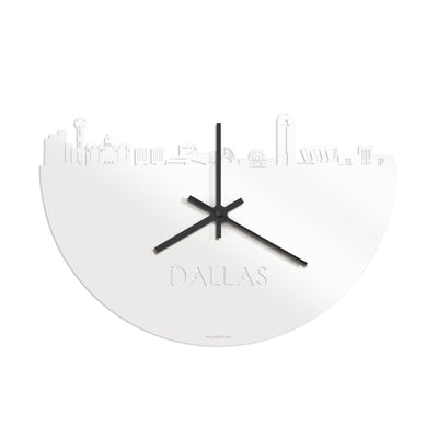 Skyline Clock Dallas White Glossy