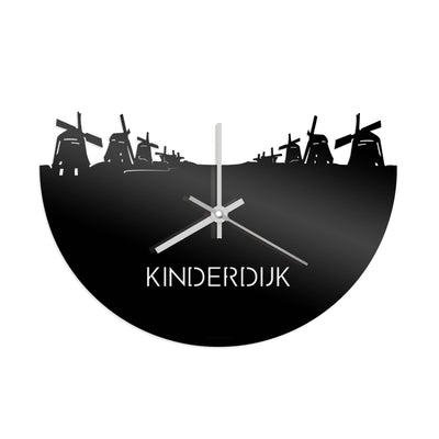 Skyline Clock Kinderdijk Black Glossy