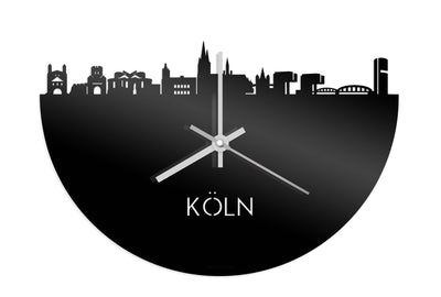 Skyline Clock Cologne Black Glossy