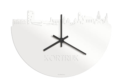 Skyline Clock Kortrijk White Glossy