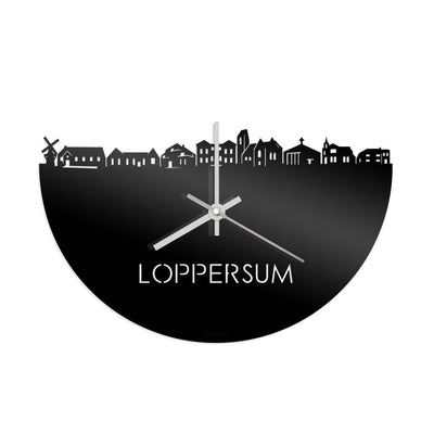 Skyline Klok Loppersum Zwart Glanzend