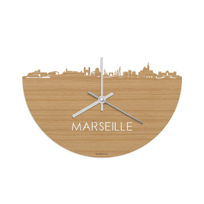 Skyline Clock Marseille Bamboo