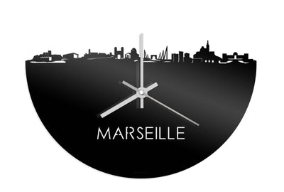 Skyline Klok Marseille Zwart Glanzend