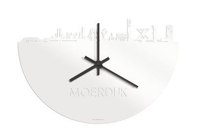 Skyline Clock Moerdijk White Glossy