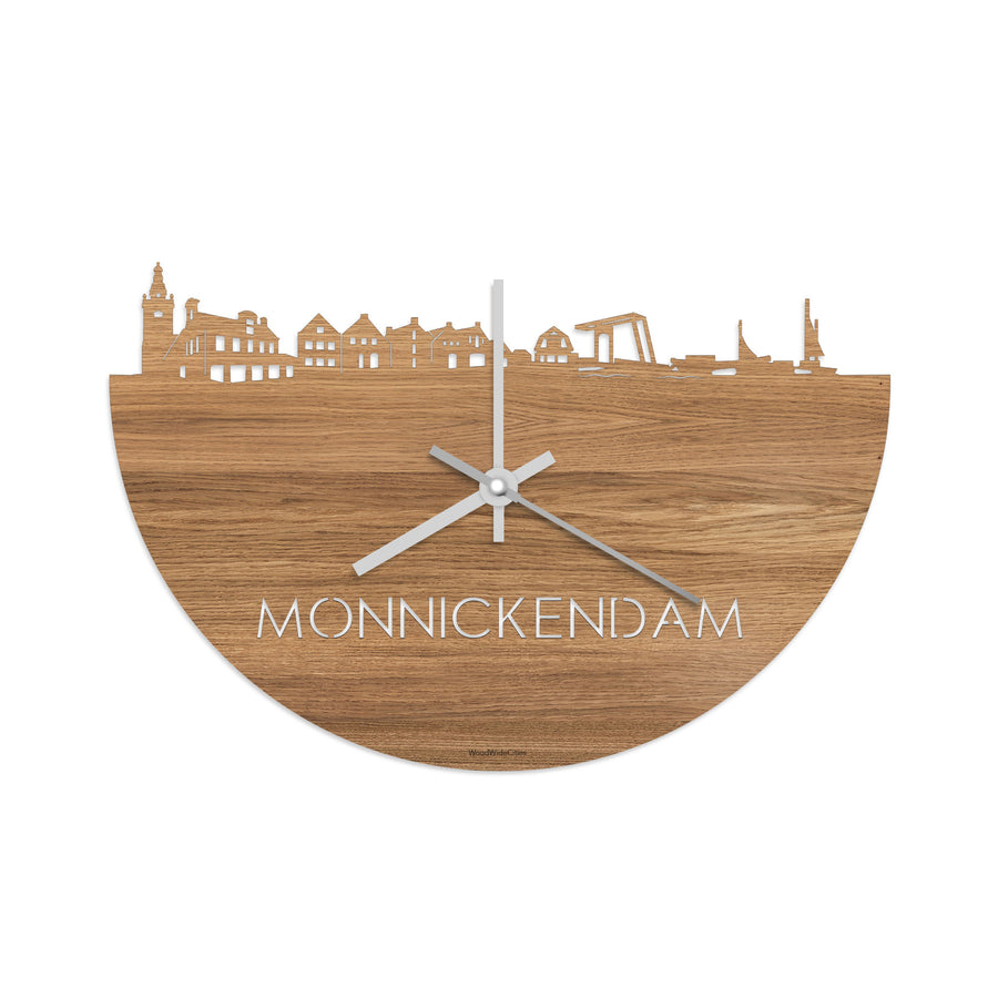 Skyline Klok Monnickendam Eiken houten cadeau decoratie relatiegeschenk van WoodWideCities