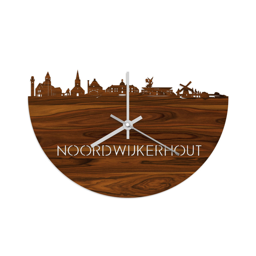 Skyline Klok Noordwijkerhout Palissander houten cadeau decoratie relatiegeschenk van WoodWideCities