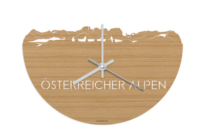 Skyline Clock Österreich Alps Bamboo