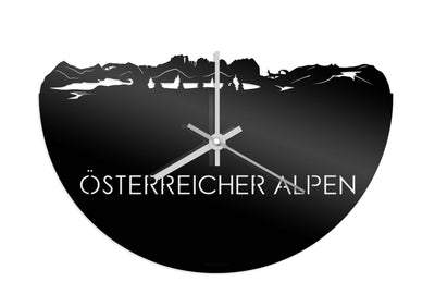 Skyline Clock Österreich Alps Black Glossy