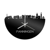 Skyline Klok Panningen Zwart Glanzend