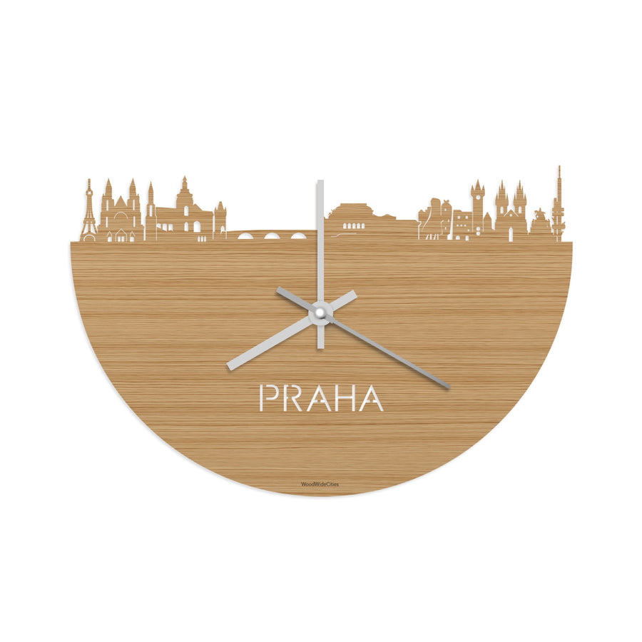 Skyline Klok Praha Bamboe houten cadeau decoratie relatiegeschenk van WoodWideCities