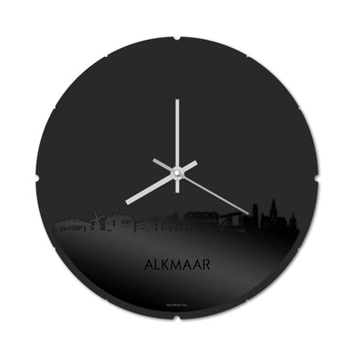 Skyline Clock Round Alkmaar Black Glossy