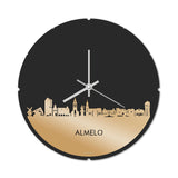 Skyline Klok Rond Almelo Goud Metallic