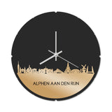 Skyline Klok Rond Alphen aan den Rijn Goud Metallic