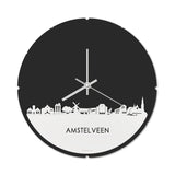 Skyline Klok Rond Amstelveen Wit Glanzend