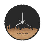 Skyline Klok Rond Amsterdam Eiken