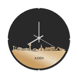 Skyline Klok Rond Assen Goud Metallic