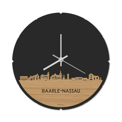Skyline Clock Round Baarle-Nassau Bamboo