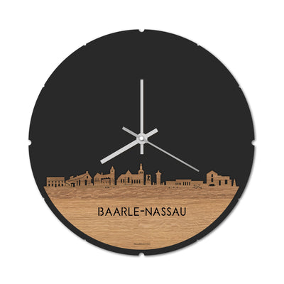 Skyline Clock Round Baarle-Nassau Oak