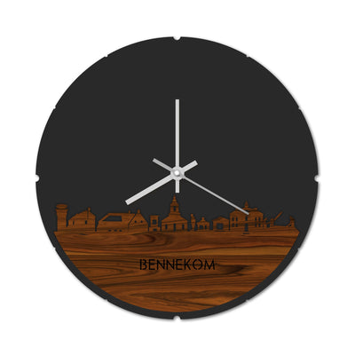 Skyline Clock Round Bennekom Rosewood
