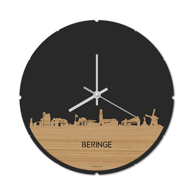 Skyline Klok Rond Beringe Bamboe