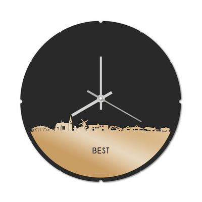Skyline Clock Round Best Gold Metallic